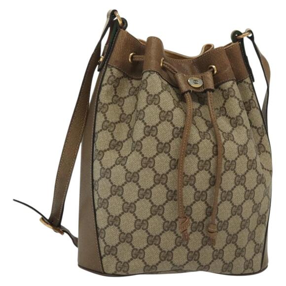 GUCCI GG Supreme Web Sherry Line Shoulder Bag Pvc Beige 14 02 034 - Picture 1 of 16